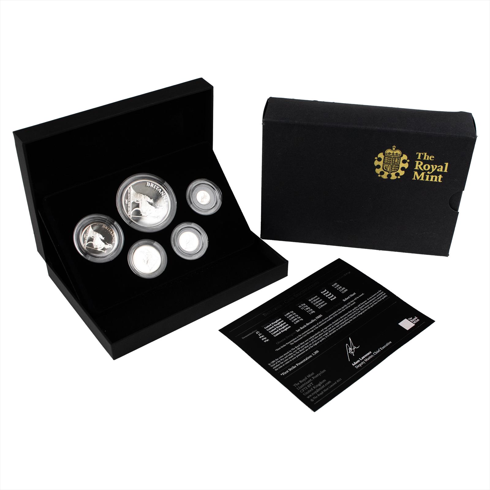 2013 Royal Mint Britannia 1.9ozt Silver Proof Set 