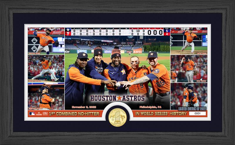Houston Astros 2022 World Series No Hitter Coin and Photo Mint 