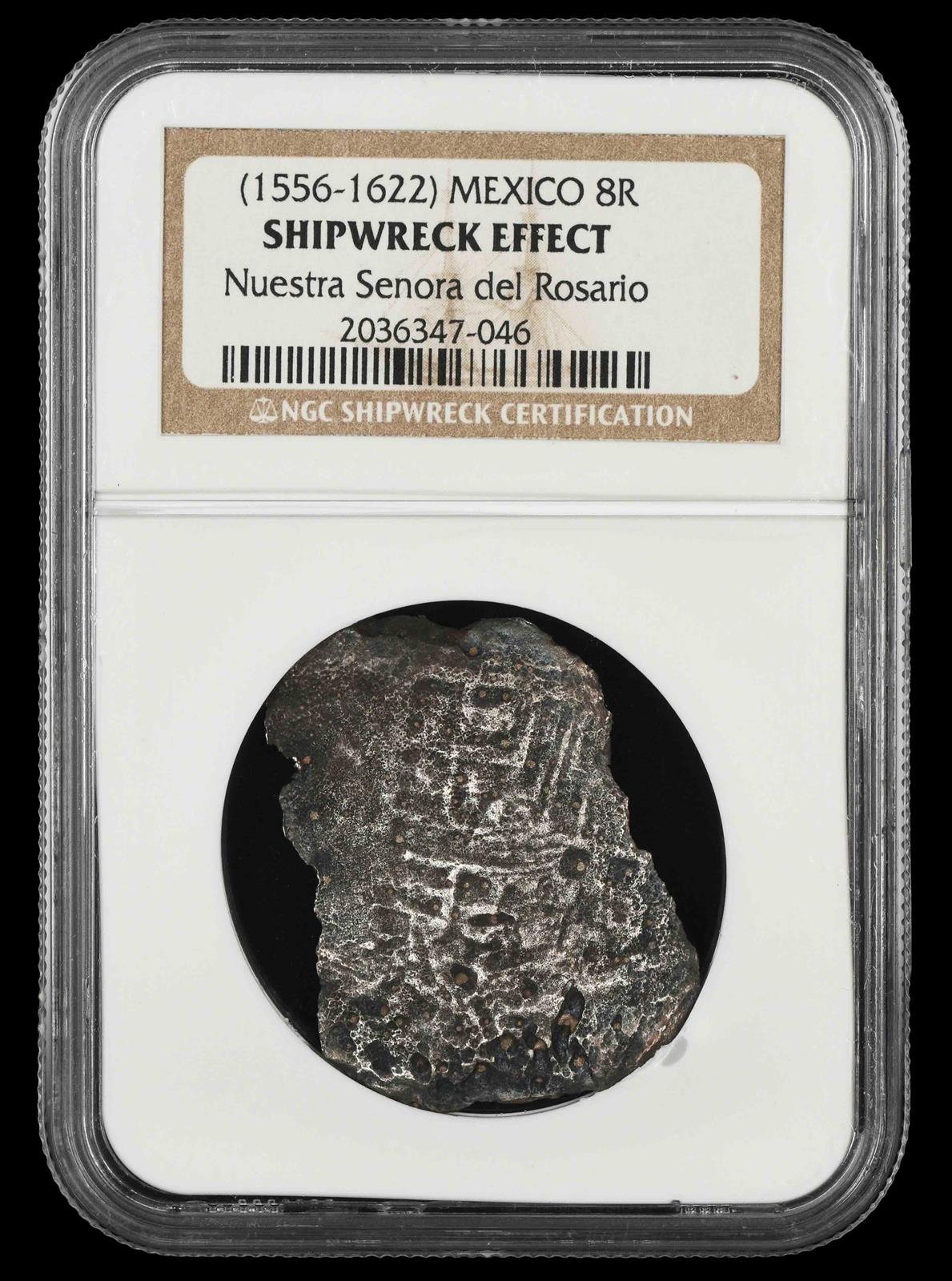 1556-1622 Mexico 8 Reales Nuestra Senora del Rosario NGC Shipwreck Effect