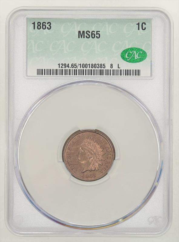 1863 1C CACG MS 65