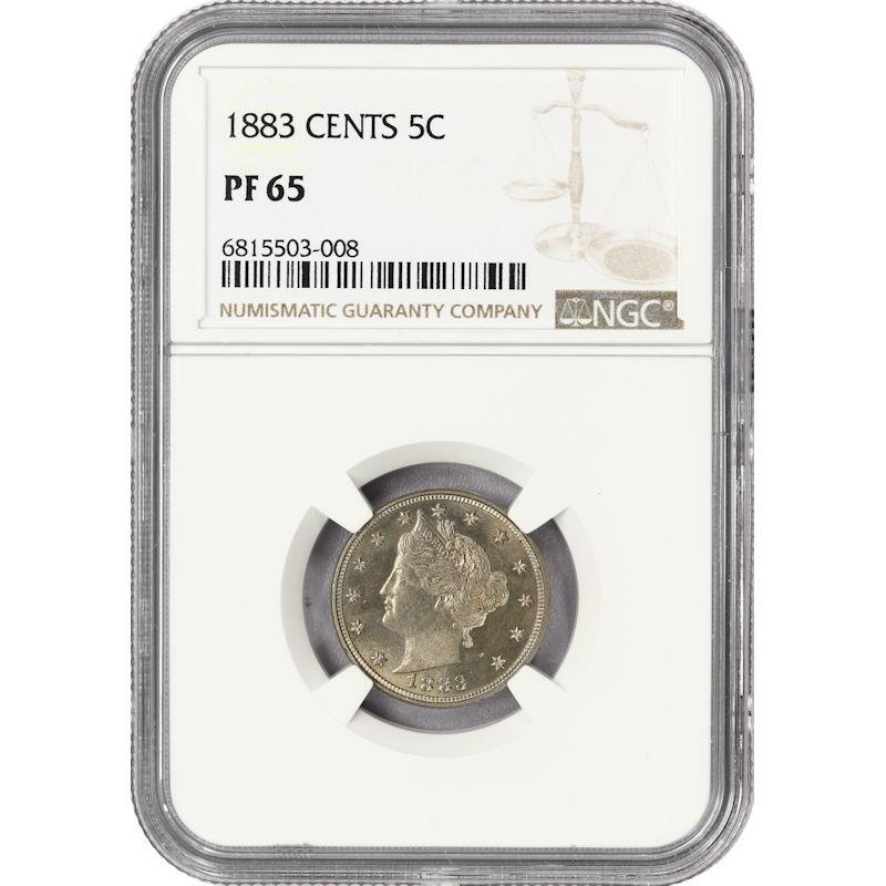 1883 5c Cents Liberty Nickel NGC PF65 - Nice Proof
