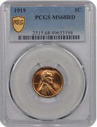 1919 Lincoln PCGS RD 68