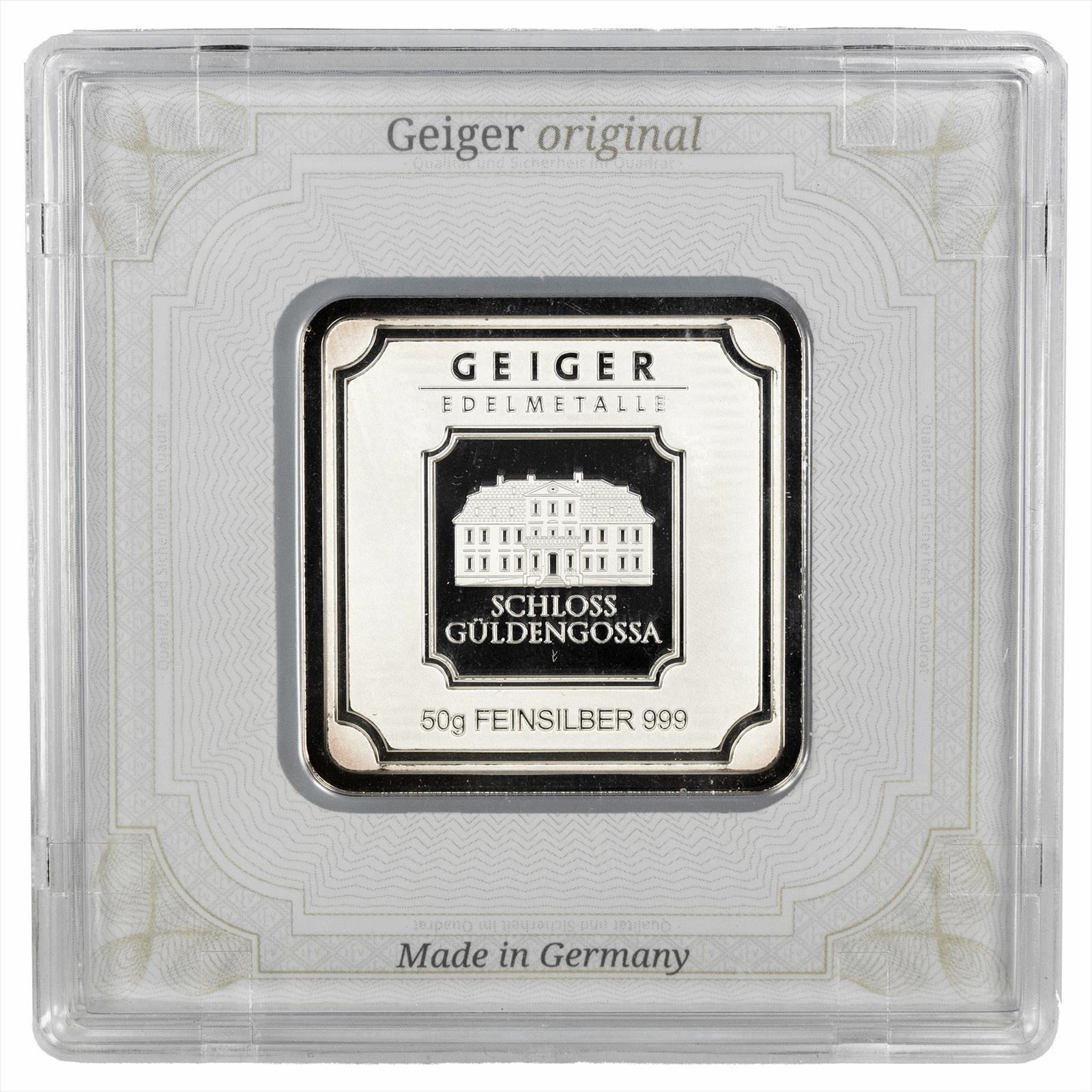 50G Geiger Silver Bar .999 