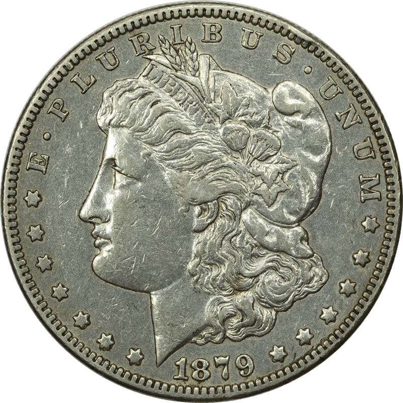 1879-S Reverse of 78 Morgan Silver Dollar $1 Circulated Extra Fine, Cleaned