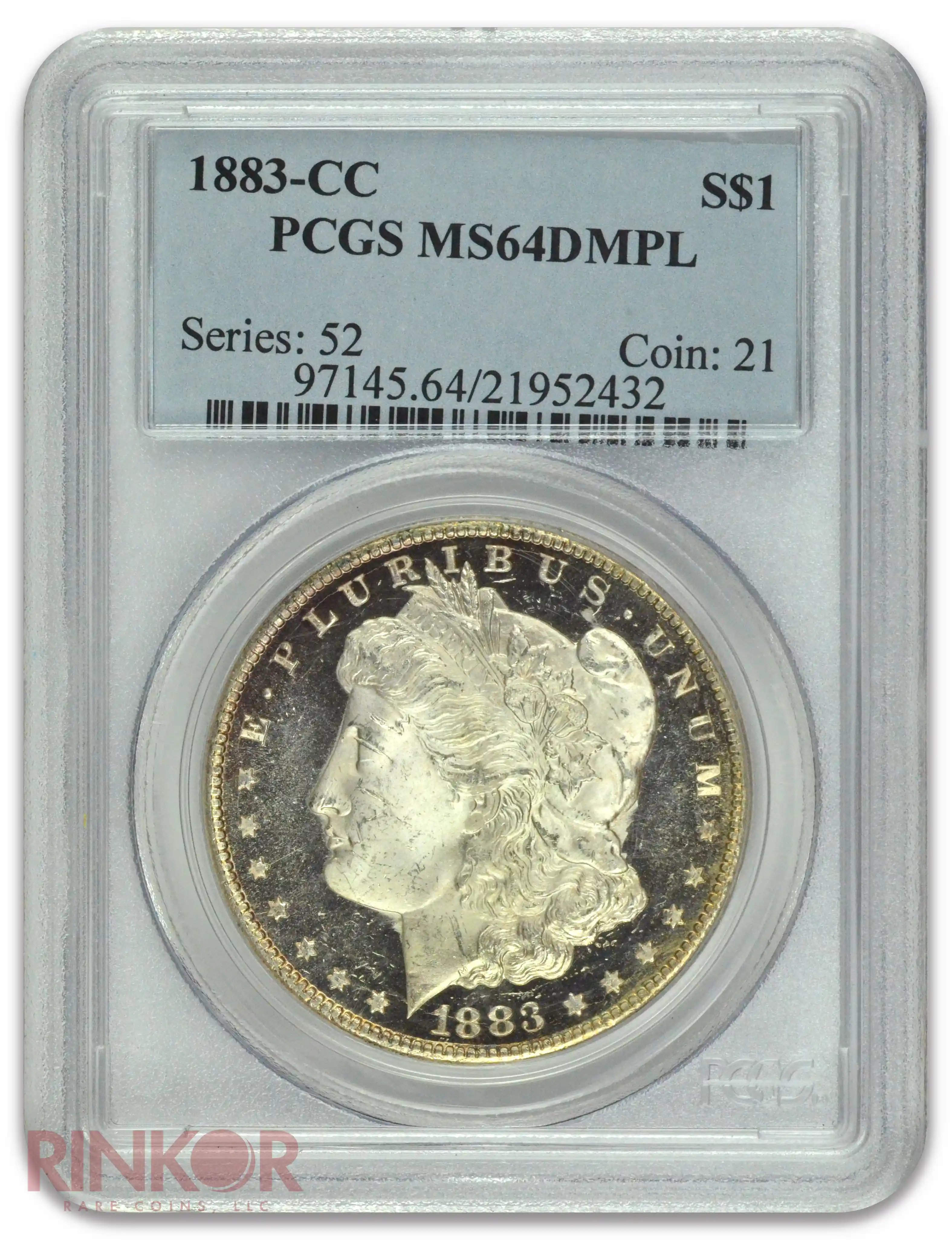 1883-CC $1 Morgan Dollar PCGS MS 64 DMPL
