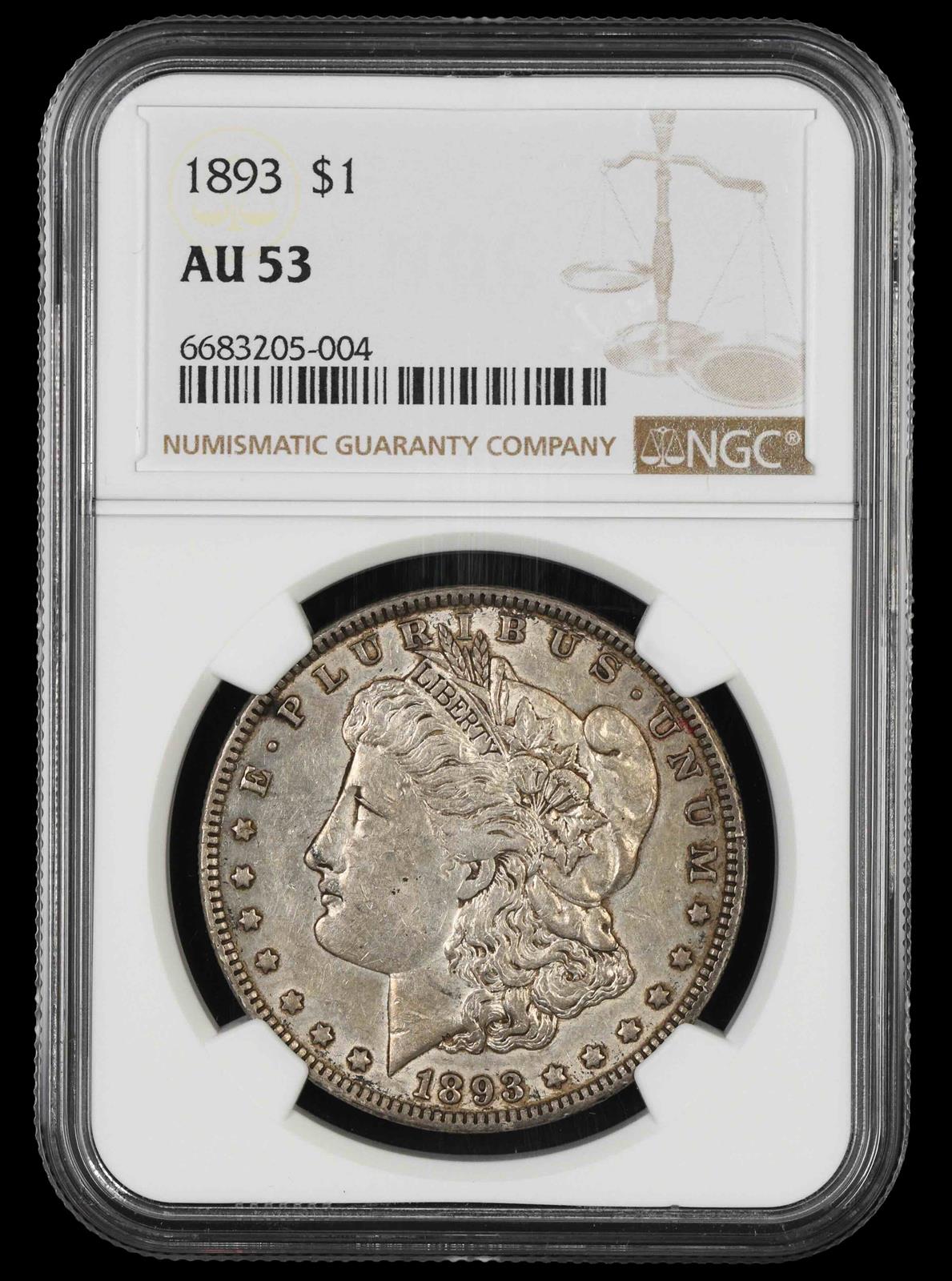 1893 $1 NGC AU-53
