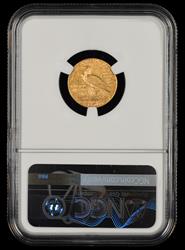 1913 $2.5 Gold Mint Error Curved Clip @3:00 Bill Fivaz Signature Label NGC MS61