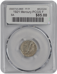 1921 Mercury PCGS F
