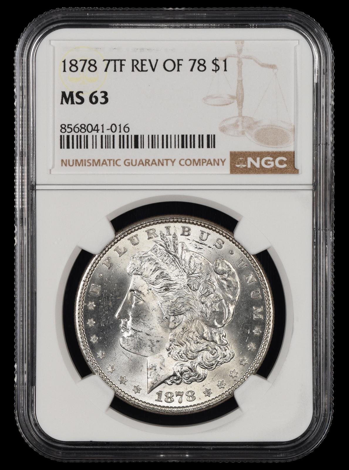 1878 7Tf Rev Of 78 $1 NGC MS 63