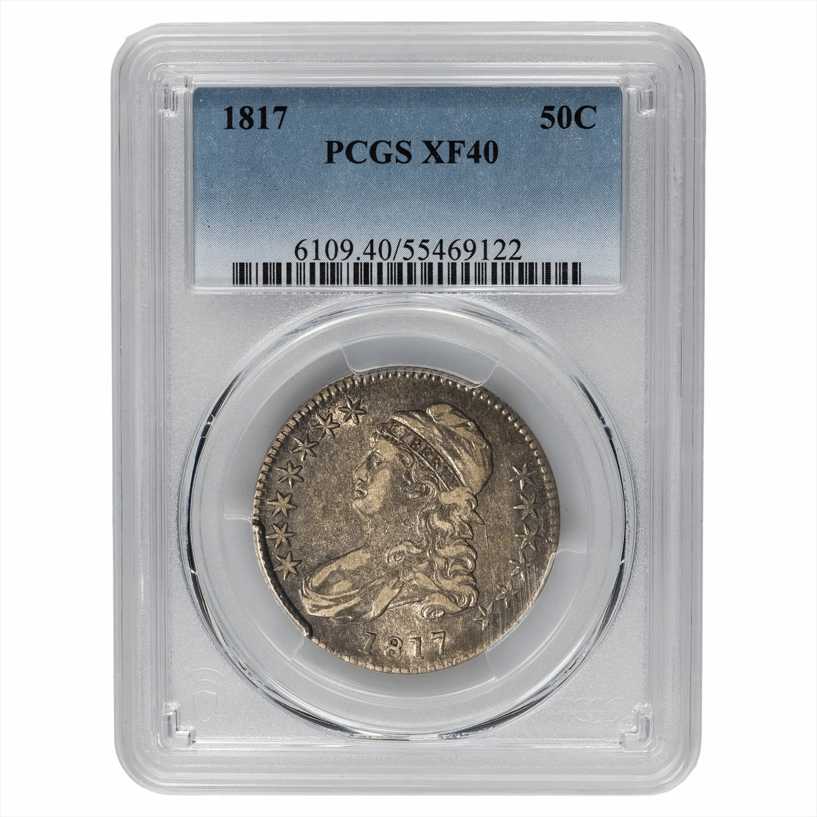 1817 Capped Bust Silver Half Dollar 50C PCGS XF 40