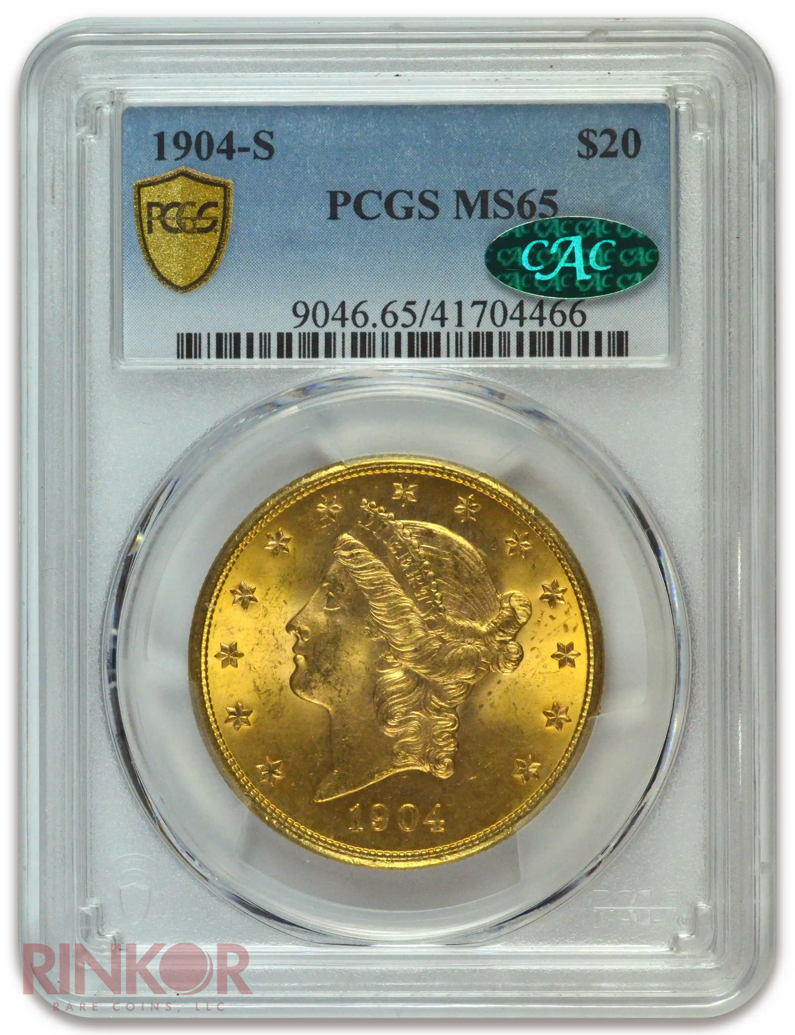 1904-S $20 Liberty Head PCGS MS 65 CAC