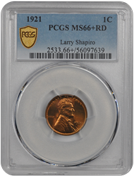 1921 Lincoln PCGS RD 66+