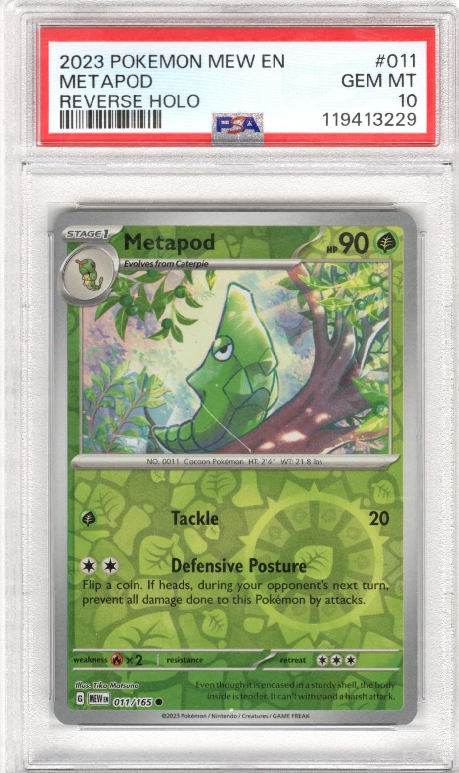 2023 Pokemon Mew En Metapod Reverse Holo #011 PSA GEM MT 10 
