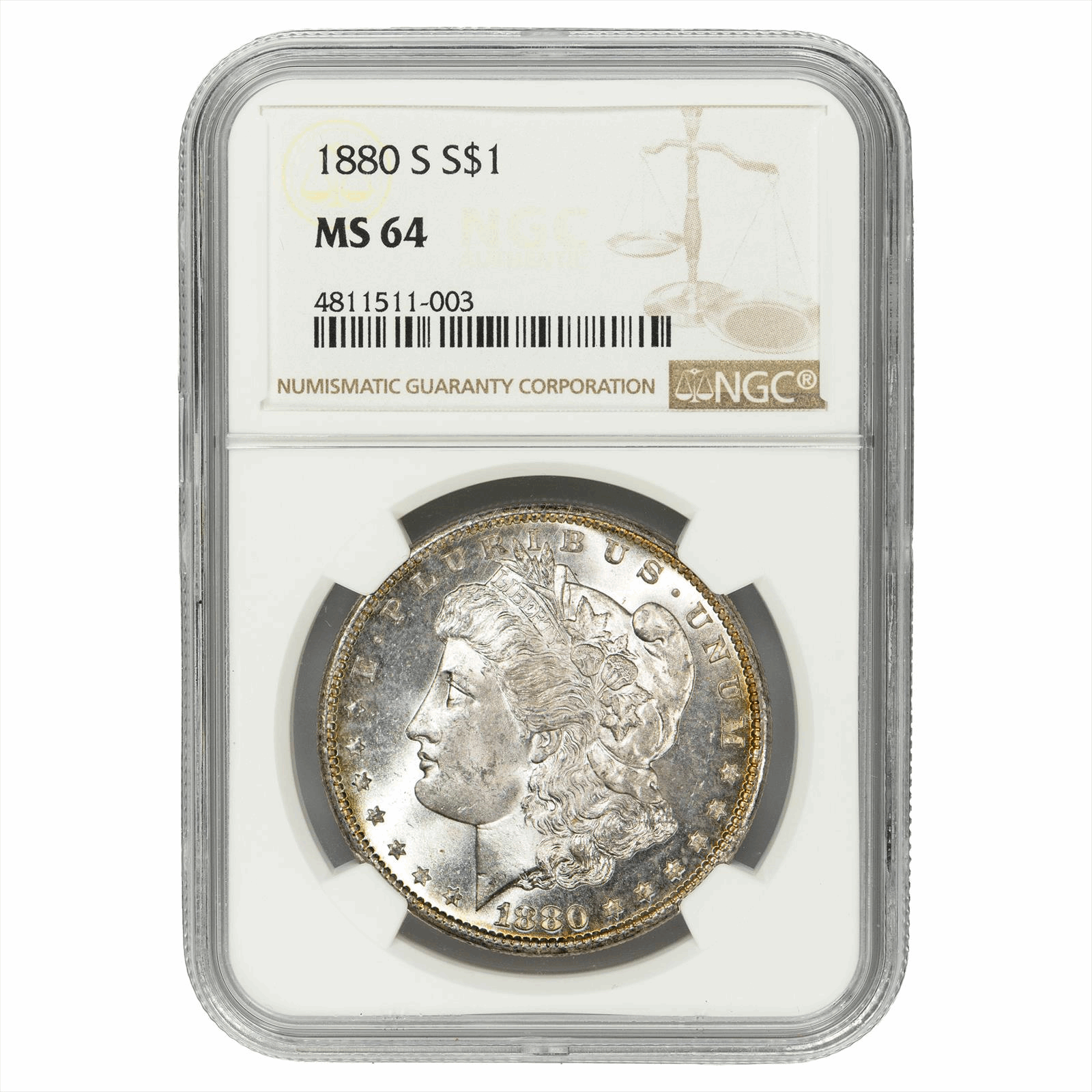 1880-S Morgan Silver Dollar $1 NGC MS 64