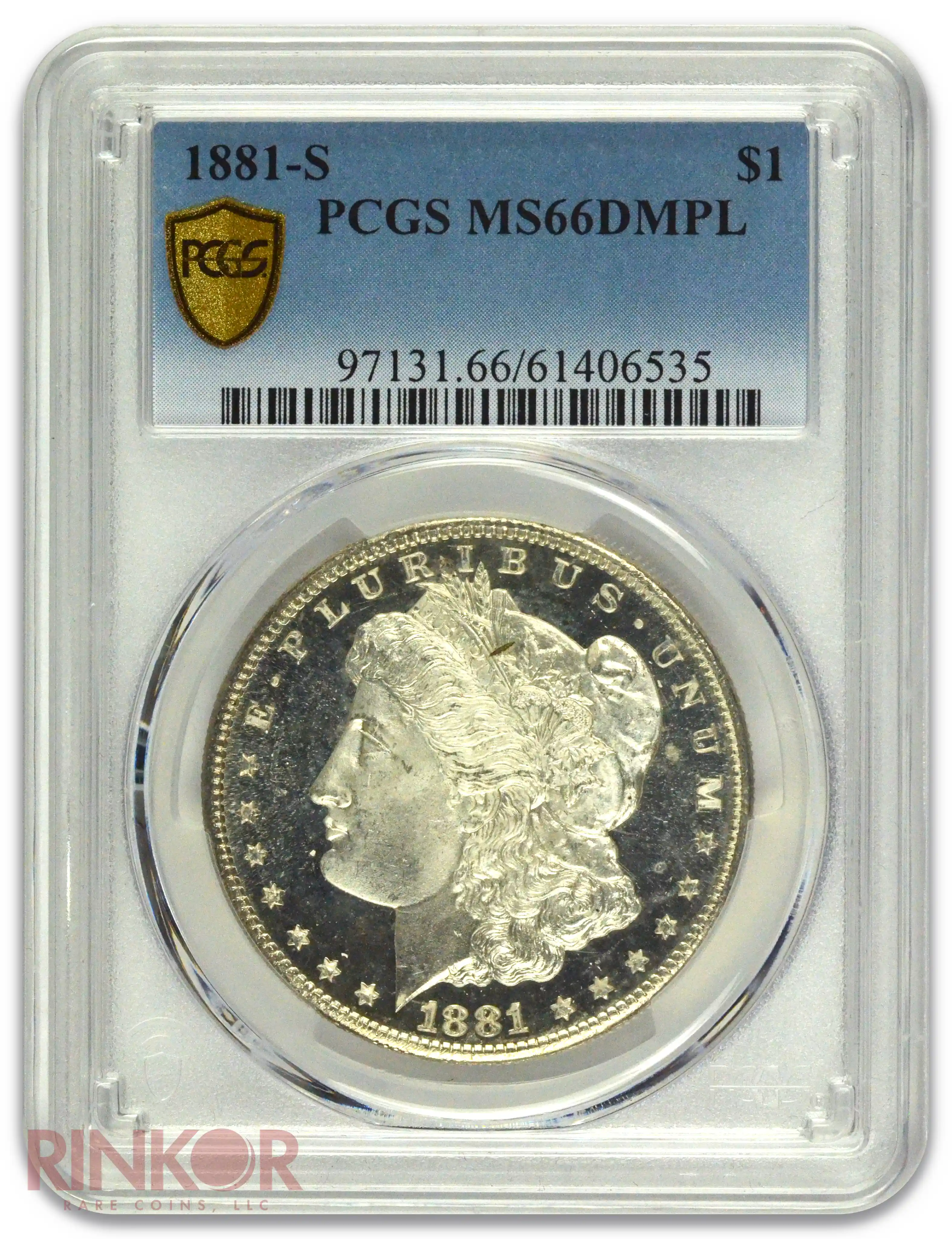 1881-S $1 Morgan Dollar PCGS MS 66 DMPL 