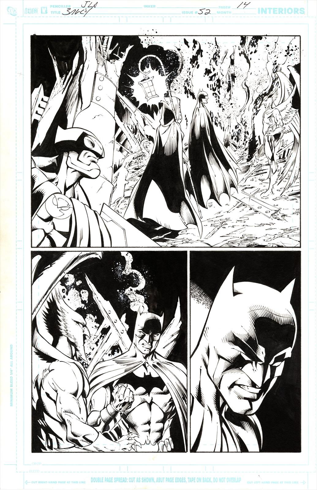 Justice League of America #52, Page 14 Artist:  Mark  Bagley (Penciller) ,  Rob  Hunter (Inker) ,  Norm  Rapmund (Inker) Media Type: Pen and Ink Art Type: Interior Page 