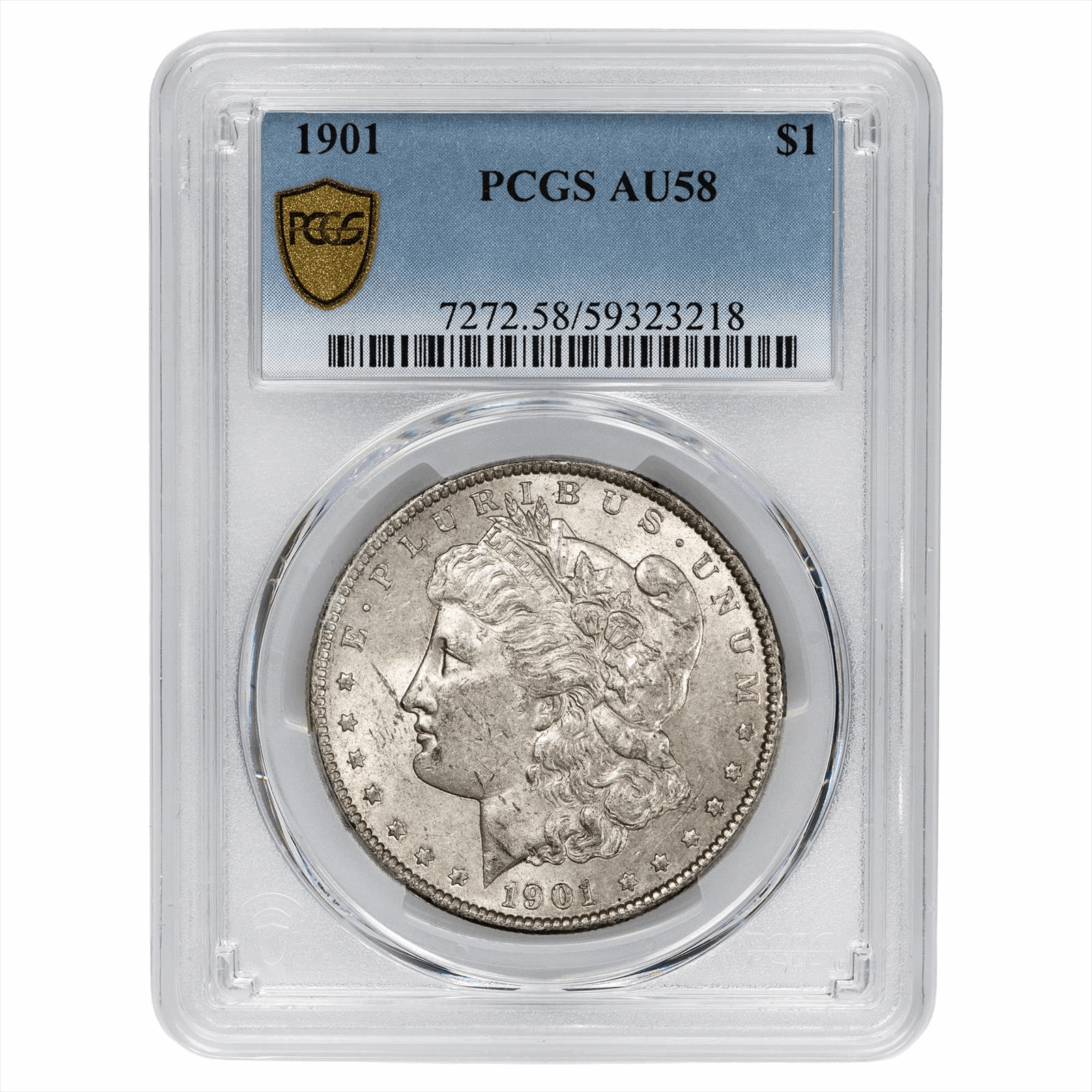 1901 Morgan Silver Dollar $1 PCGS AU 58