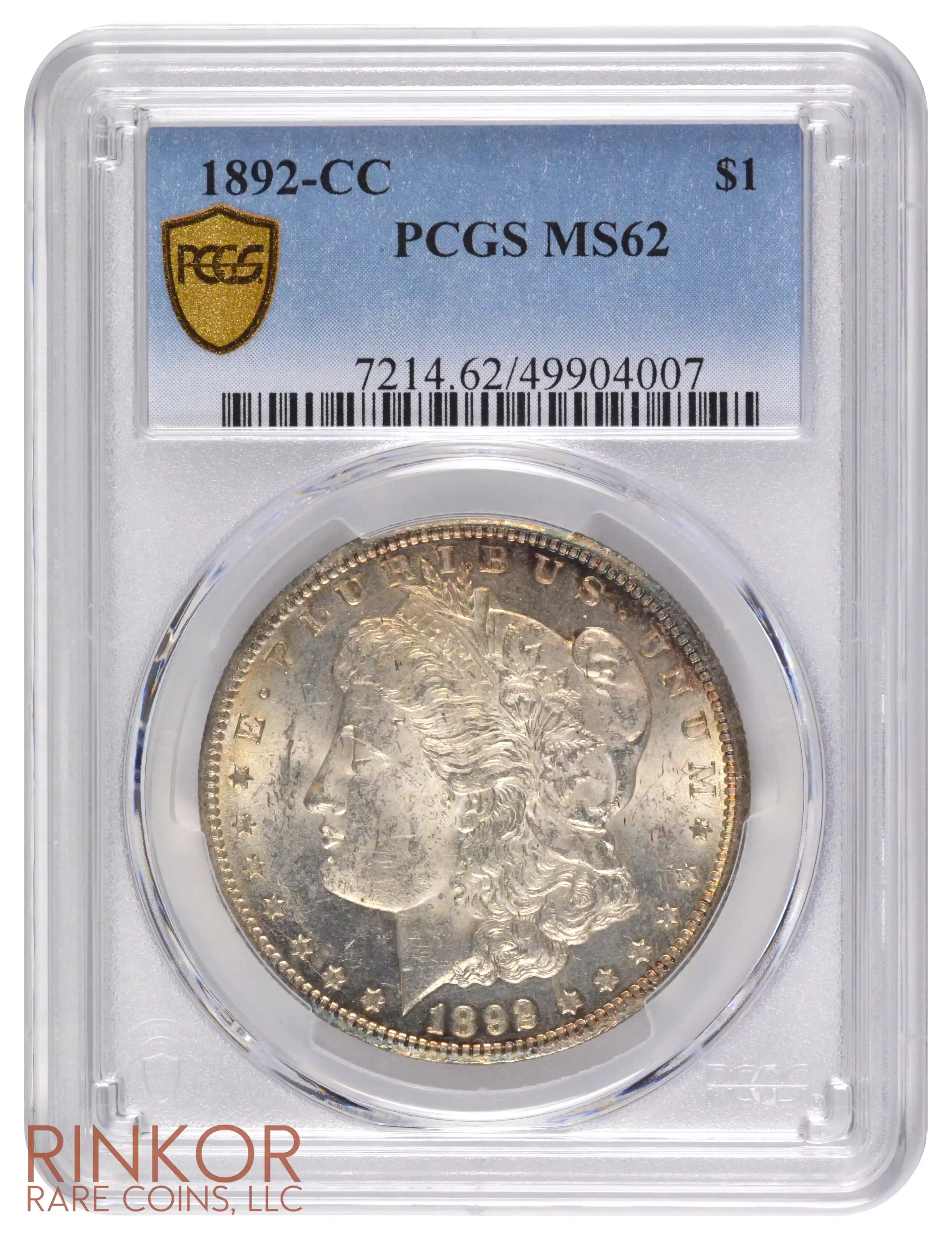1892-CC $1 PCGS MS 62