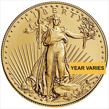 1/10 oz Gold Eagle - BU (Year Varies)  other side