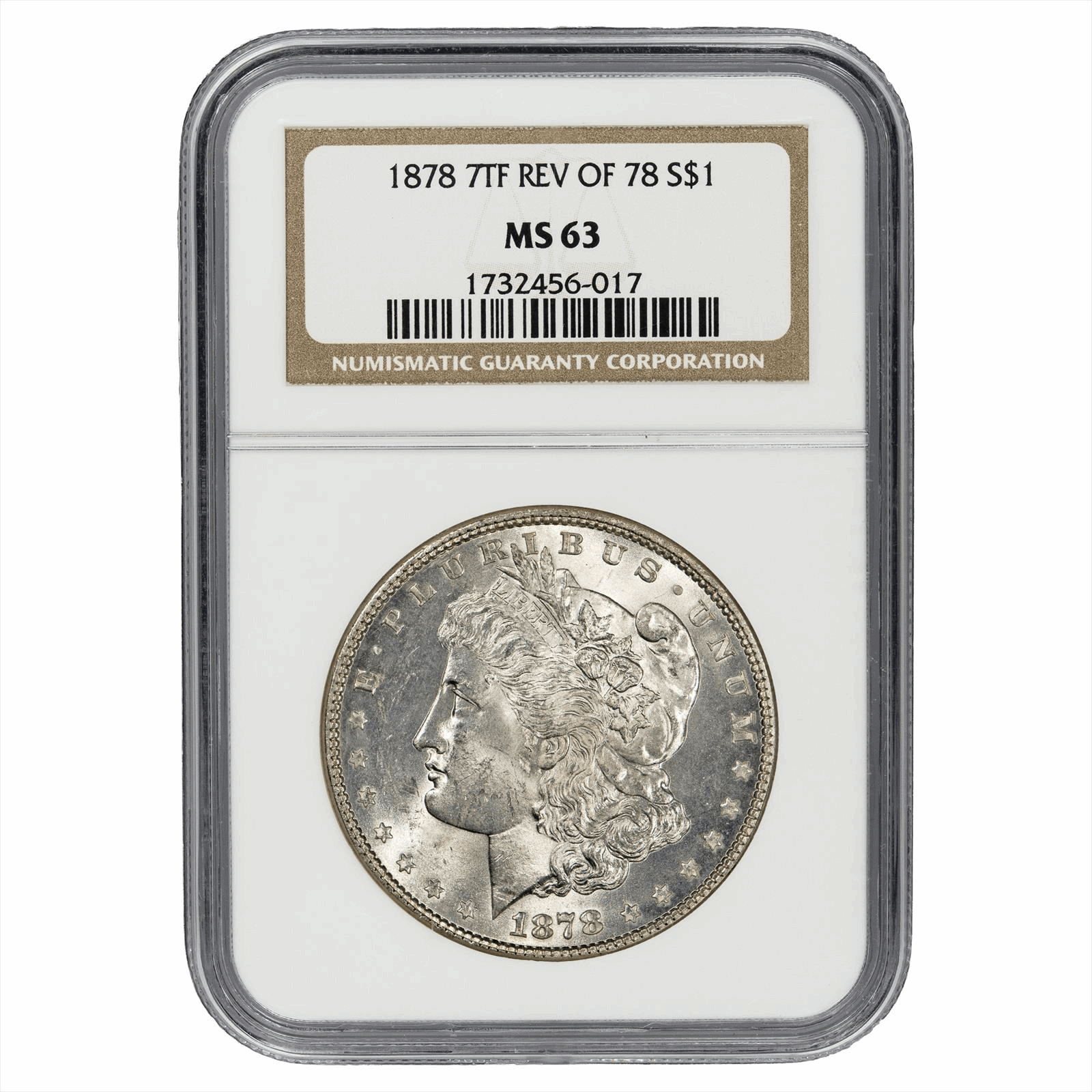 1878 7TF Morgan Silver Dollar $1 Rev. of 1878 NGC MS 63