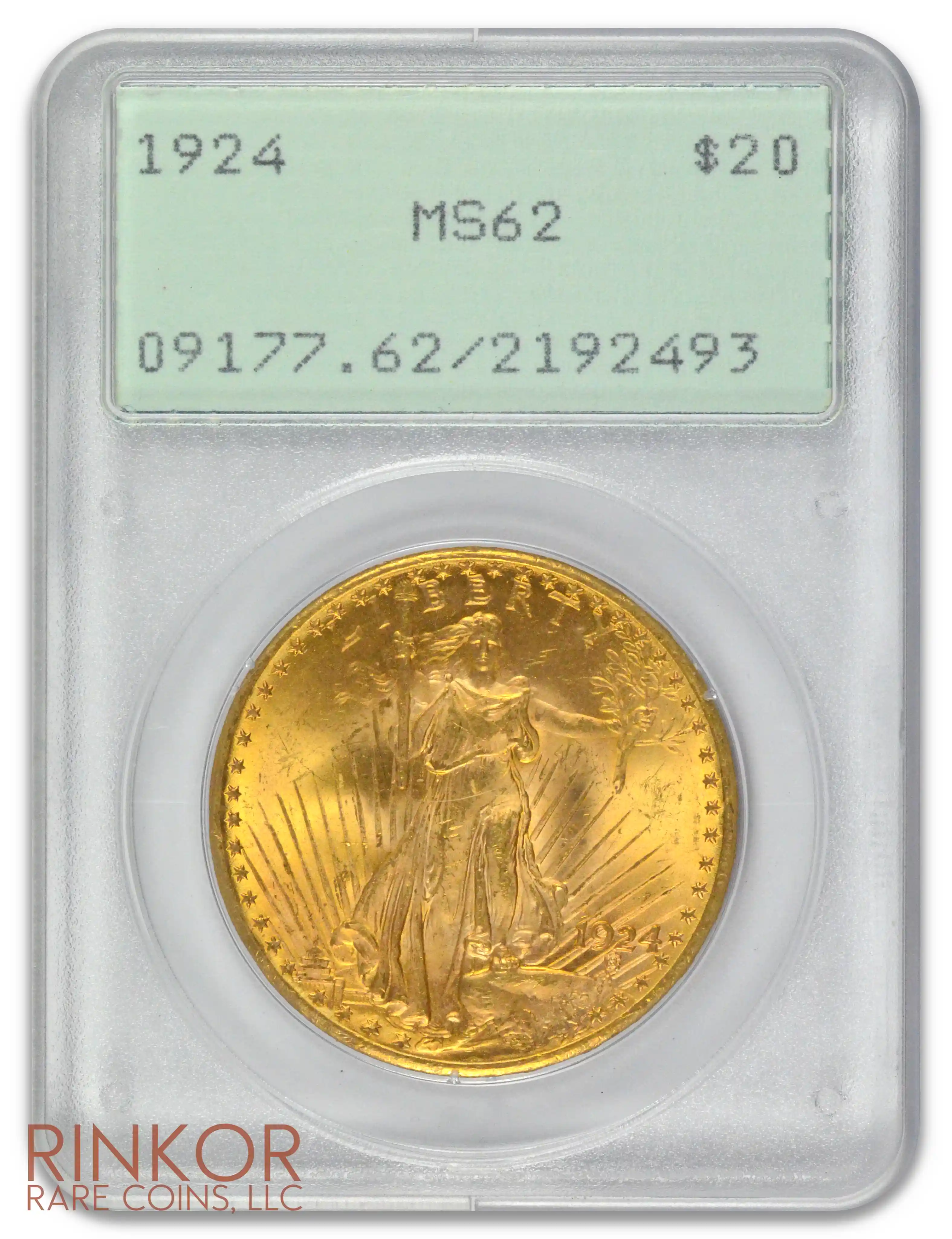 1924 St. Gaudens $20 PCGS MS 62