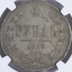 1882 Russia Rouble NGC AU53 