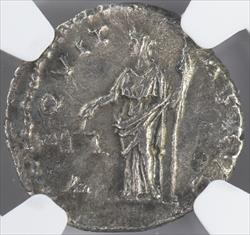 Roman Empire Antoninus Pius AD 138-161 Denarius NGC CH VF 