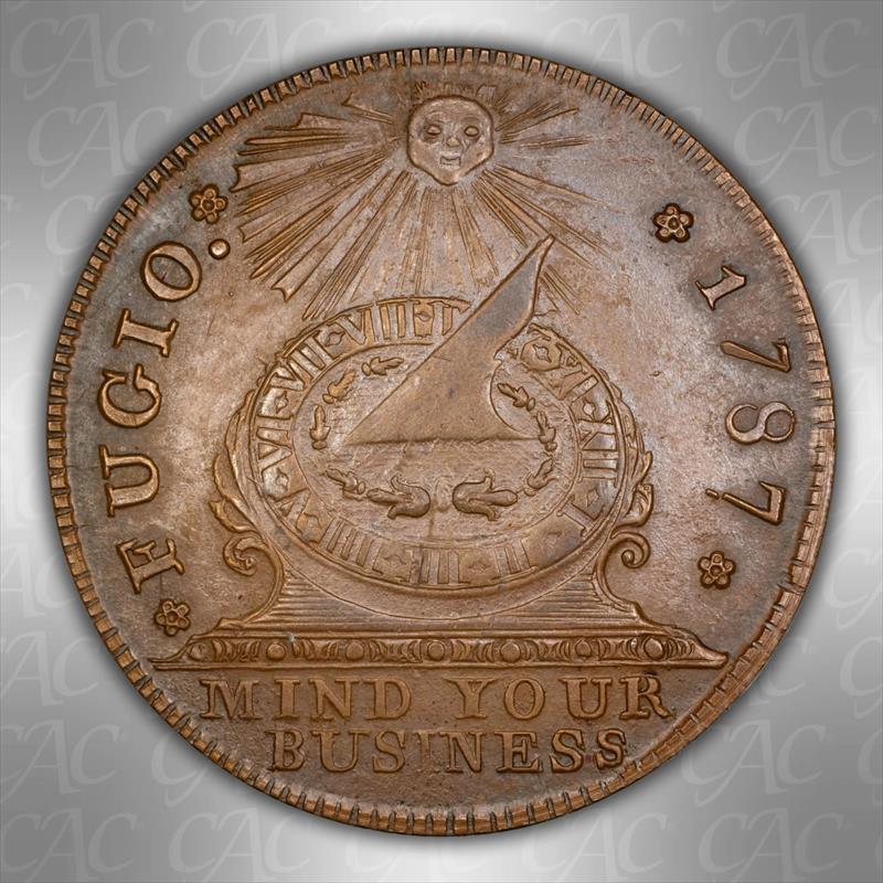 1787 Fugio New Haven Restrike Brass CACG MS 63