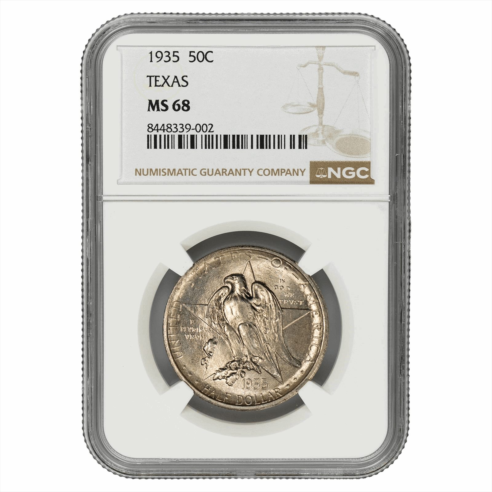 1935 Texas Commemorative Half Dollar 50C NGC MS 68