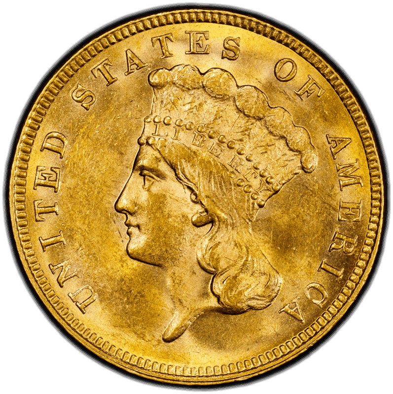1887 $3 PCGS MS 63 CAC