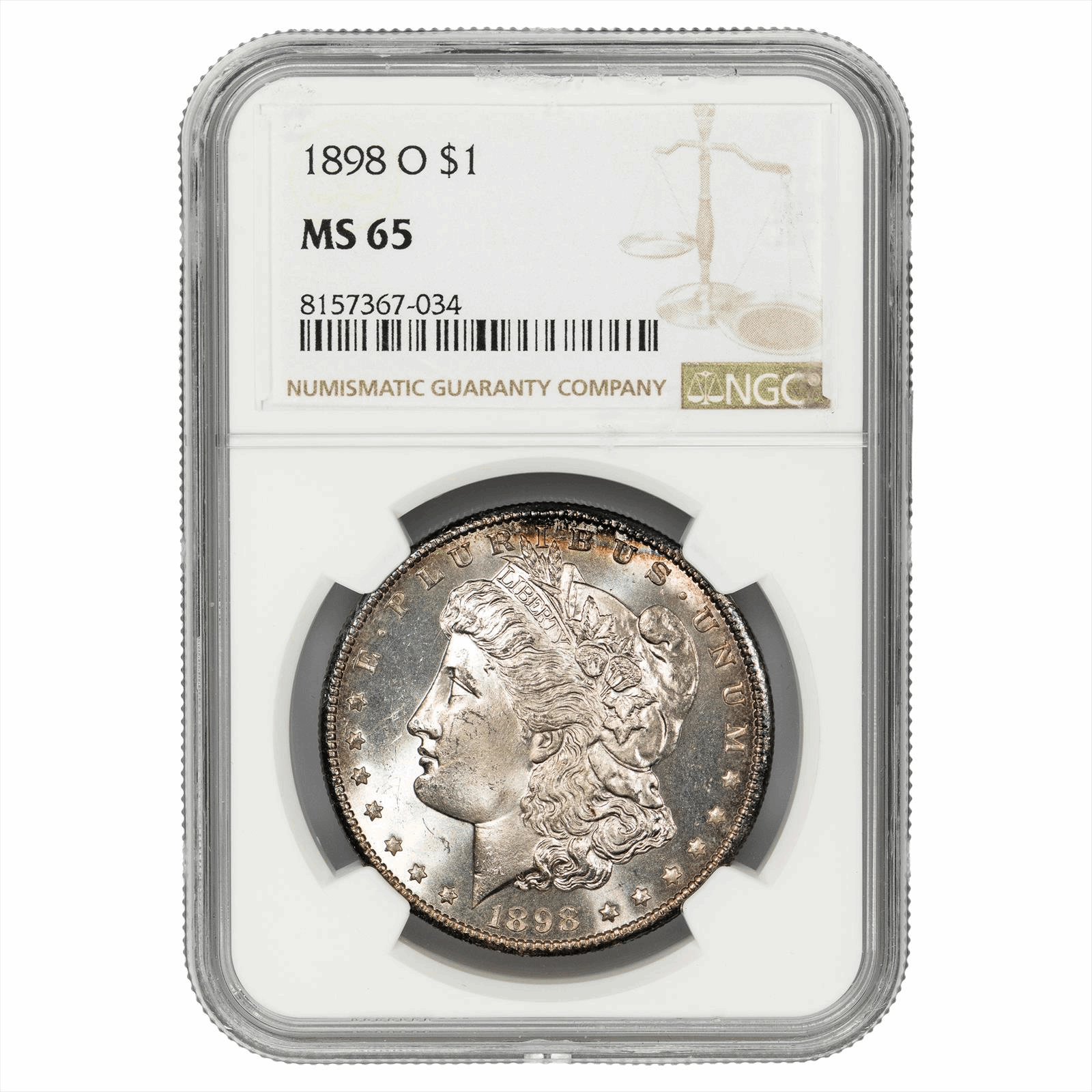 1898-O Morgan Silver Dollar $1 NGC MS 65 