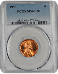 1956 Lincoln PCGS RD 66