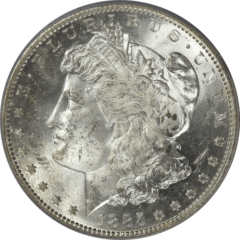 1885-S Morgan Silver Dollar $1 PCGS MS63 Better Date Coin