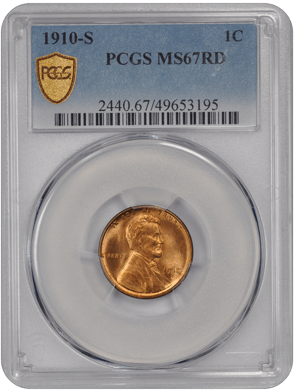 1910-S Lincoln PCGS RD 67