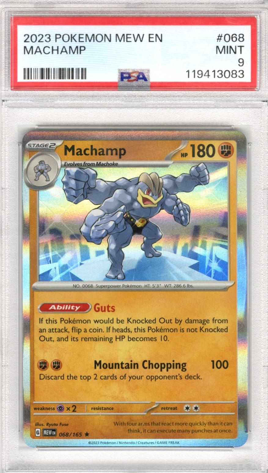 2023 Pokemon Mew En Machamp #068 PSA Mint 9 