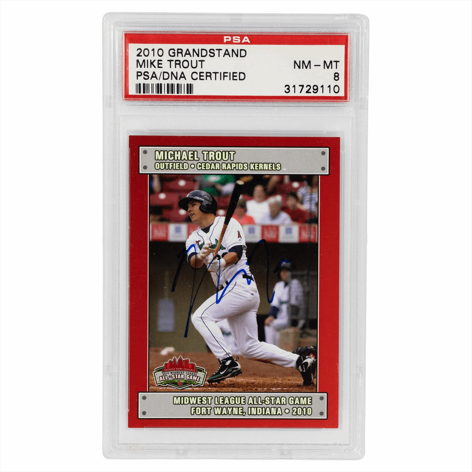 2010 Grandstand Mike Trout PSA/DNA NM-MT 8