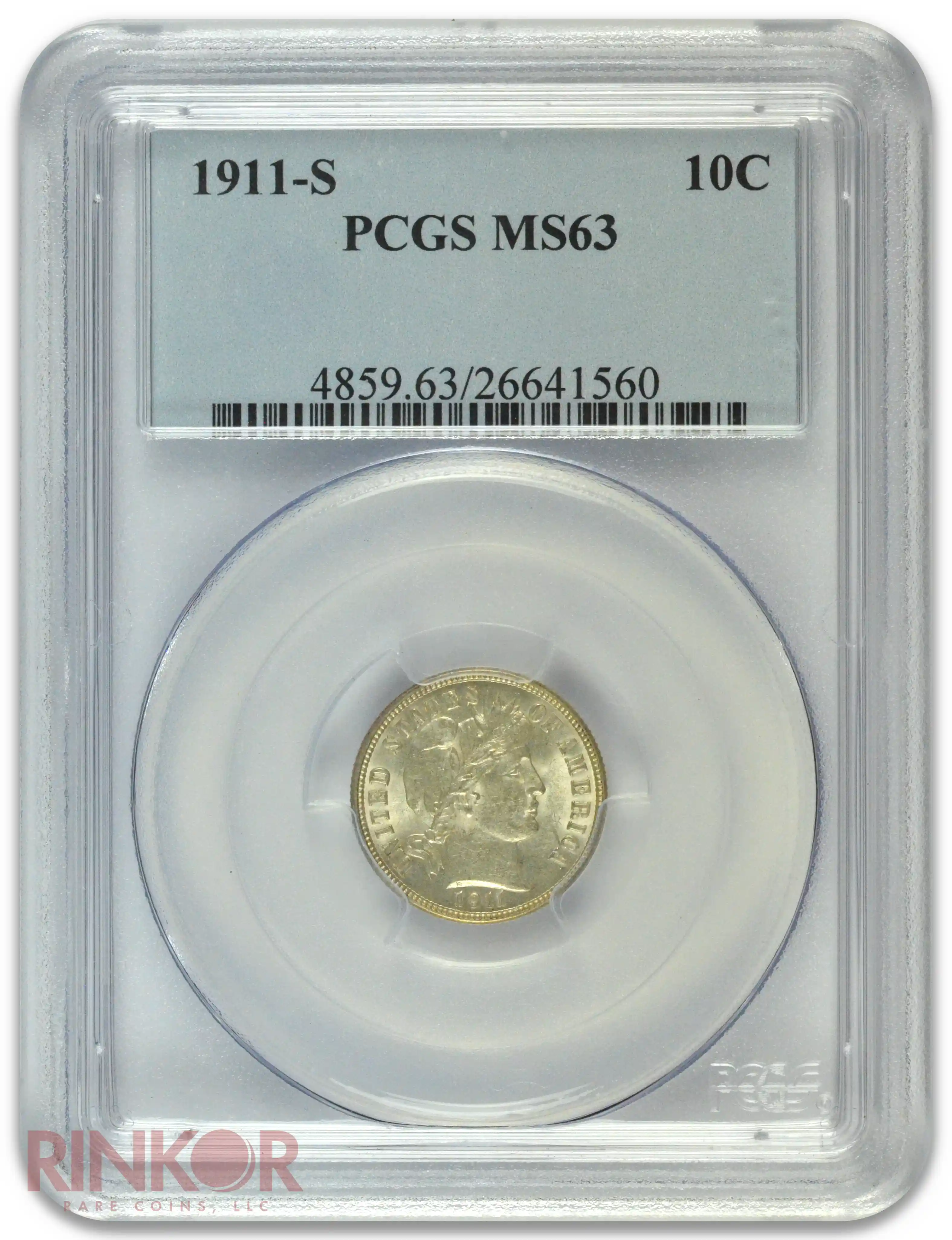 1911-S Barber PCGS MS 63