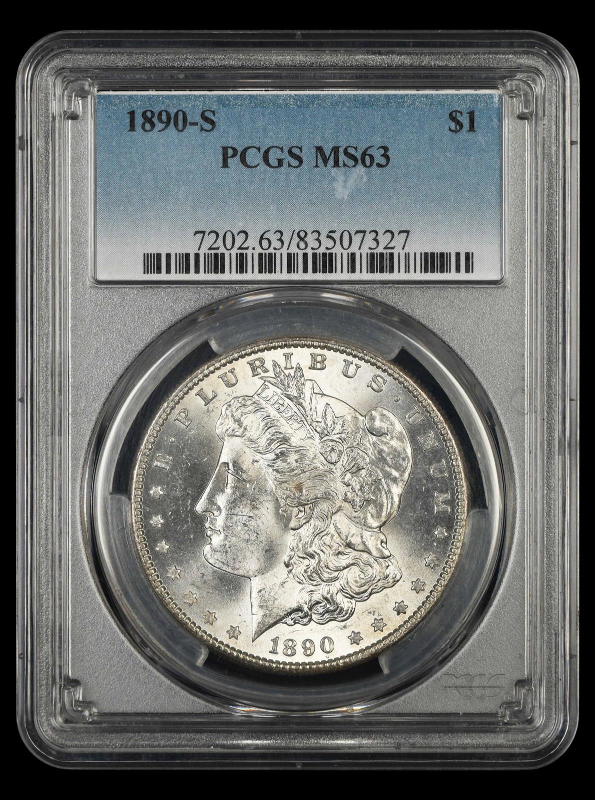 1890 S $1 PCGS  MS63