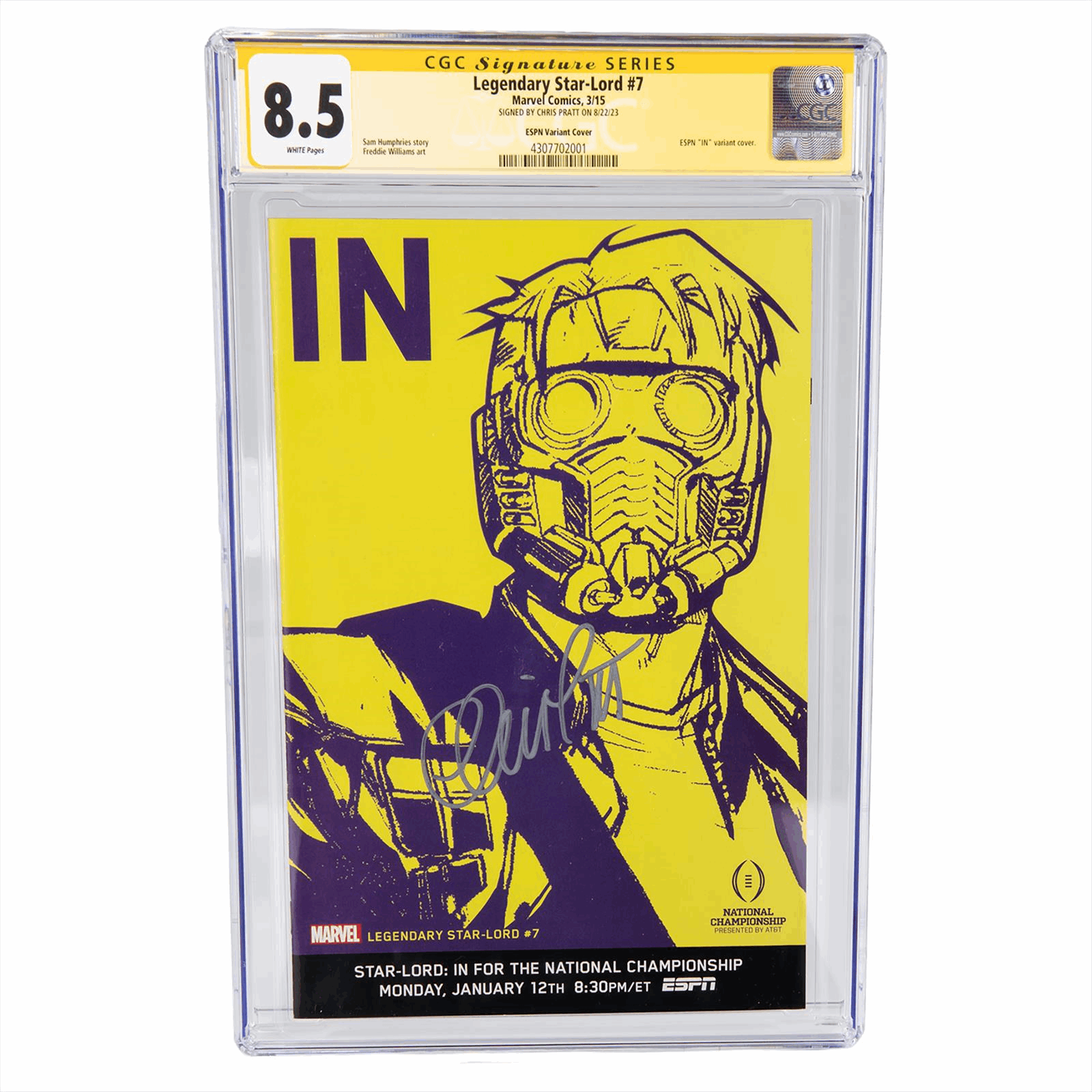 Marvel Chris Pratt Signed Legendary Star Lord #7 CGC 8.5