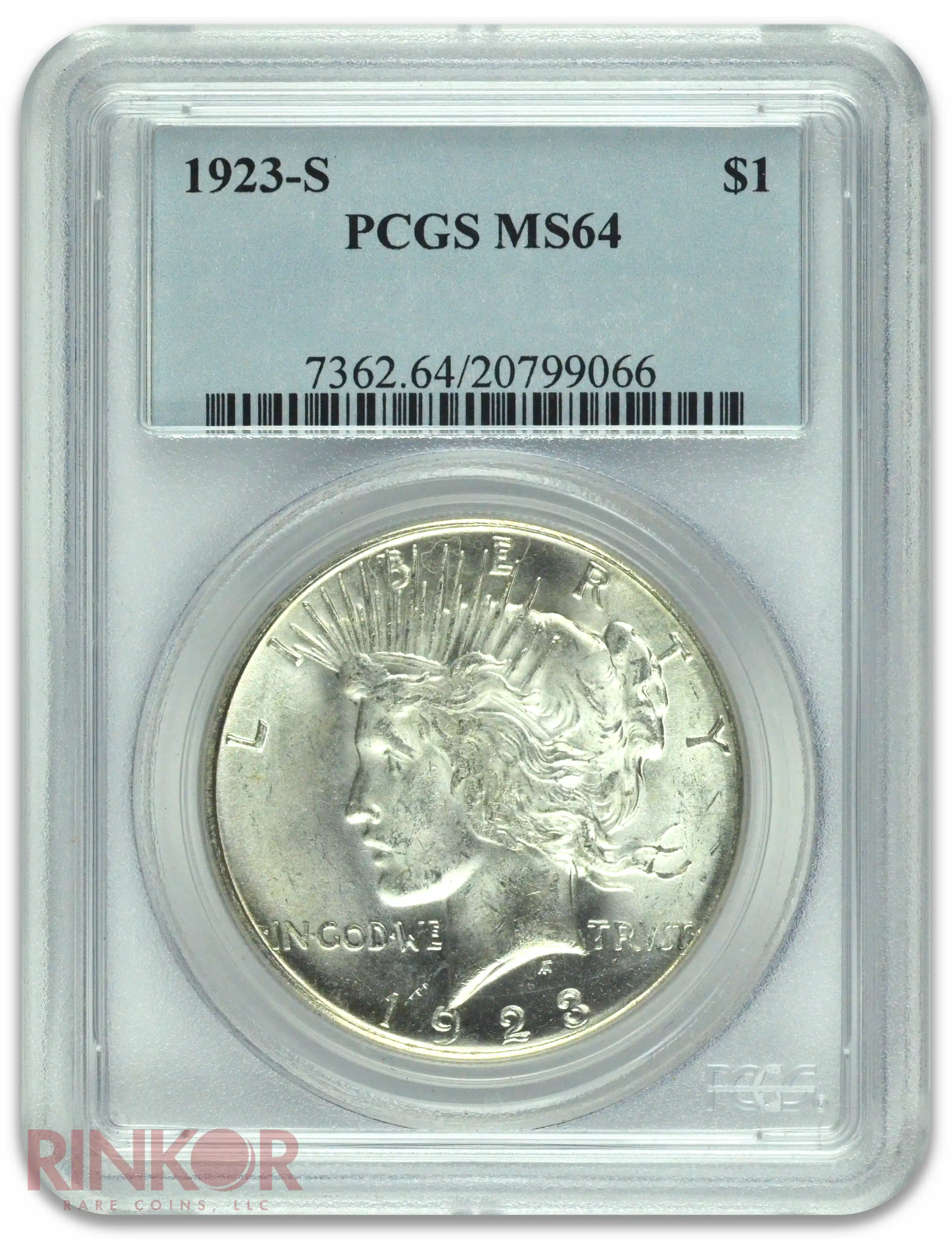 1923-S $1 Peace Dollar PCGS MS 64