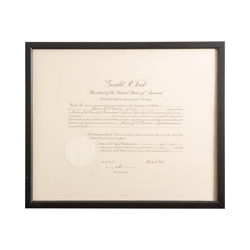 Gerald Ford and Henry Kissinger Signed Document 