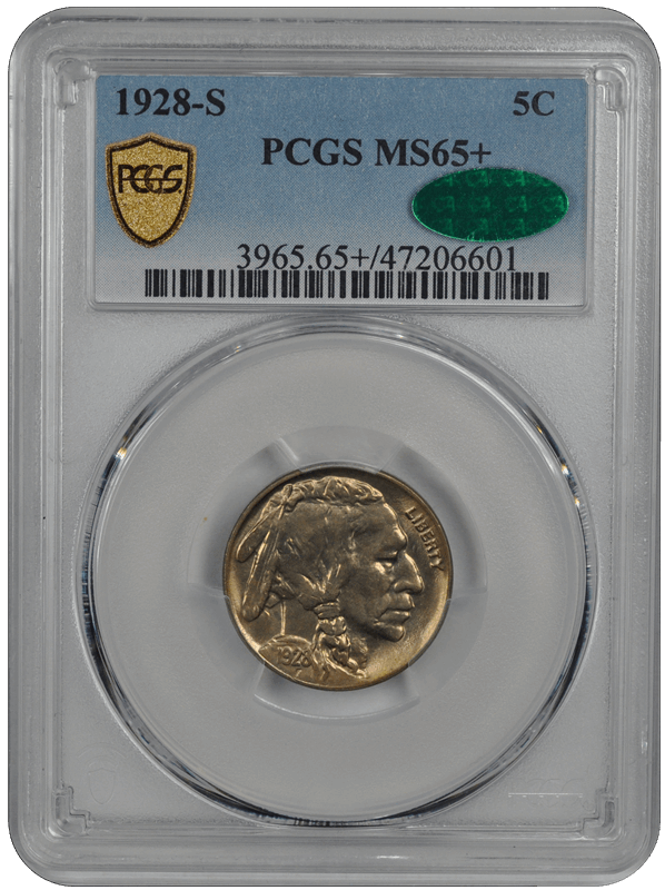1928-S Buffalo PCGS CAC MS 65+ 