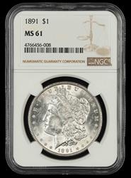 1891 $1 NGC  MS61
