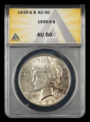 1935 S $1 ANACS AU50