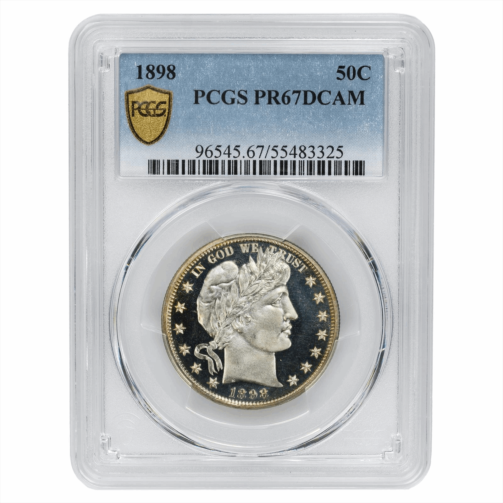 1898 Barber Half Dollar 50C PCGS PR 67 DCAM