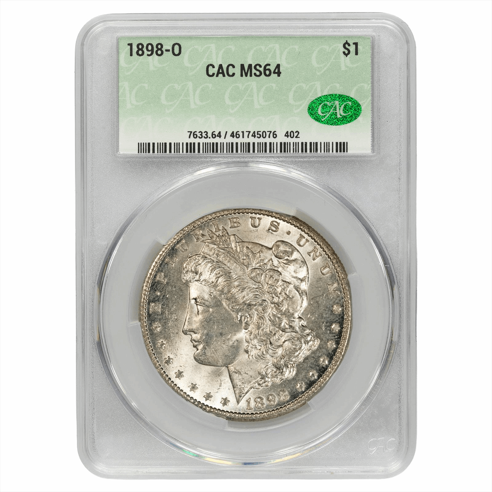1898-O Morgan Silver Dollar $1 CACG MS 64