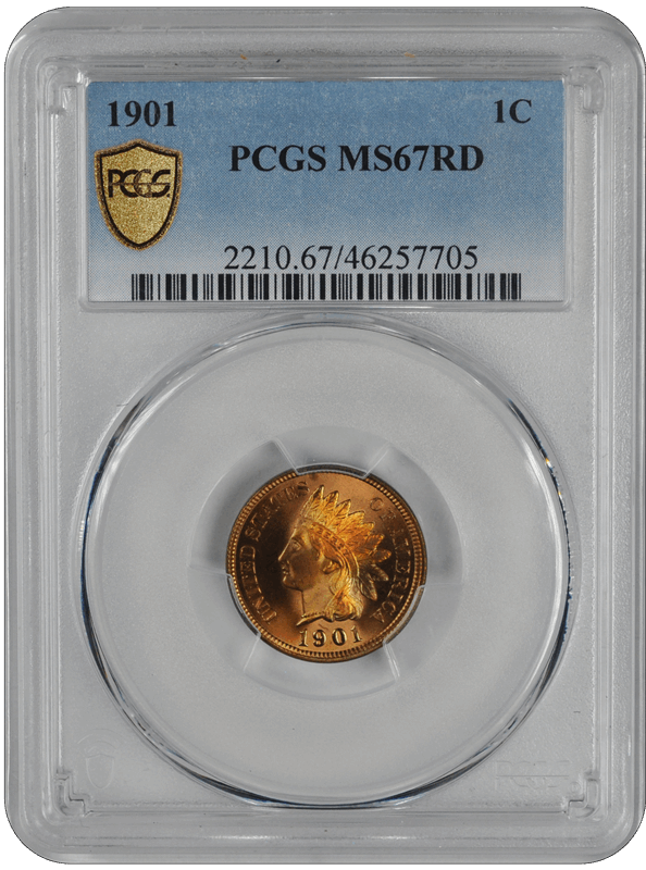 1901 Indian Head PCGS RD 67