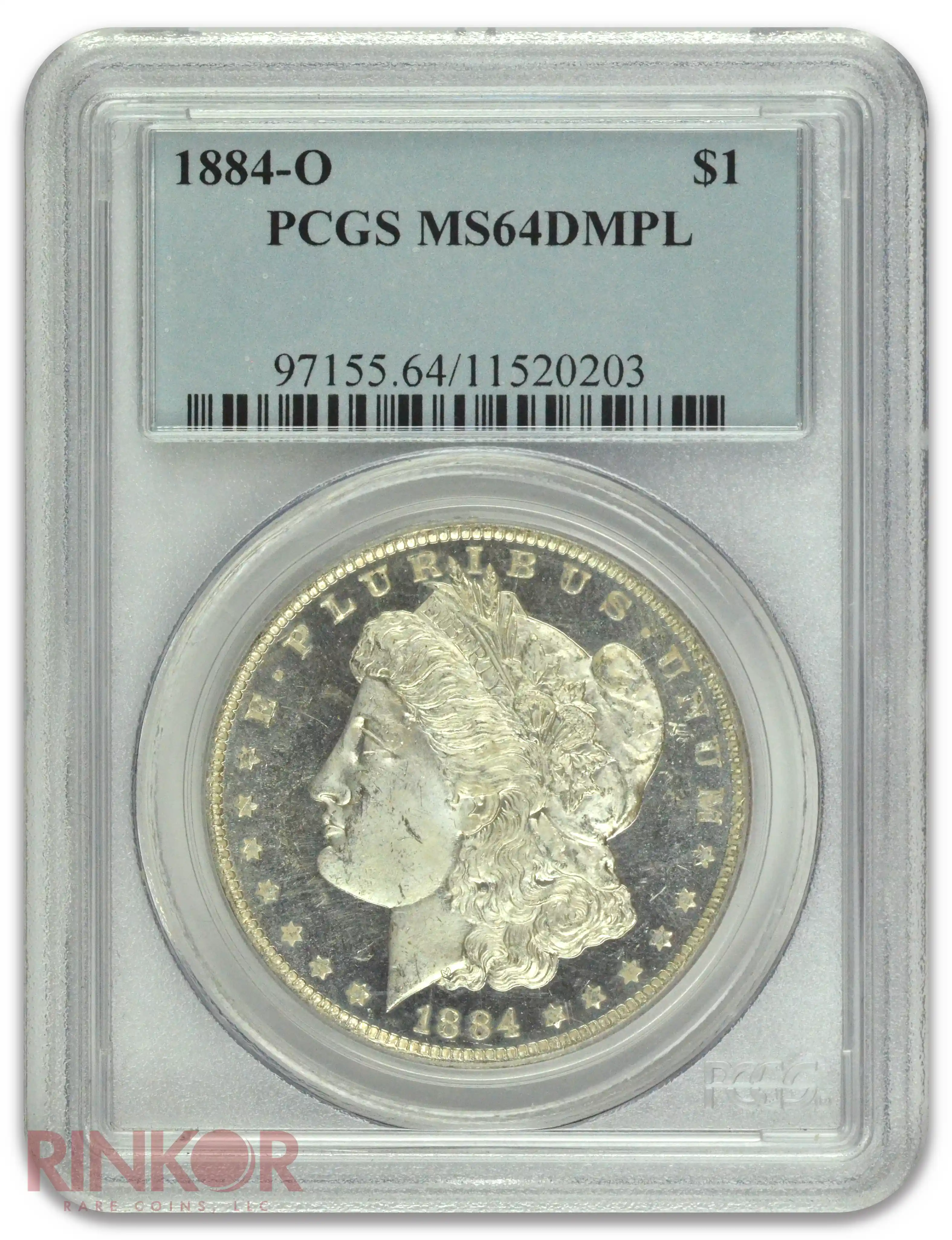 1884-O $1 Morgan Dollar PCGS MS 64 DMPL