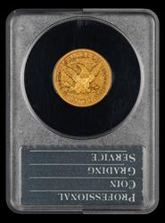 1870 S $5 Gold Rattler PCGS F15