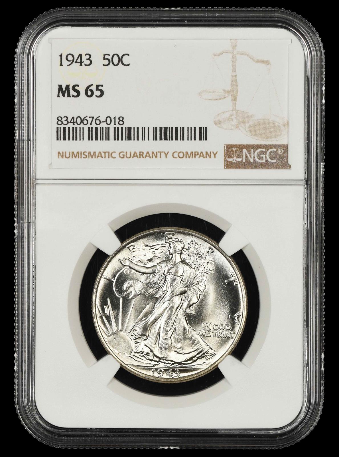 1943 50C NGC  MS65